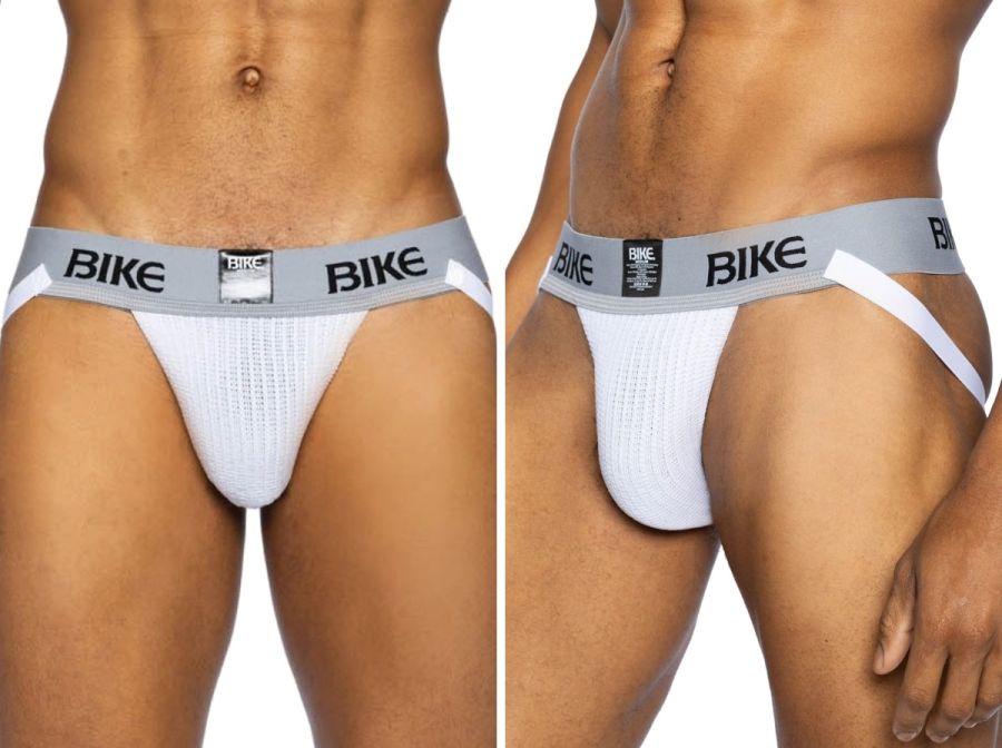 BIKE Athletic BAS304 Classic Mens Athletic Jockstrap White Plus Sizes