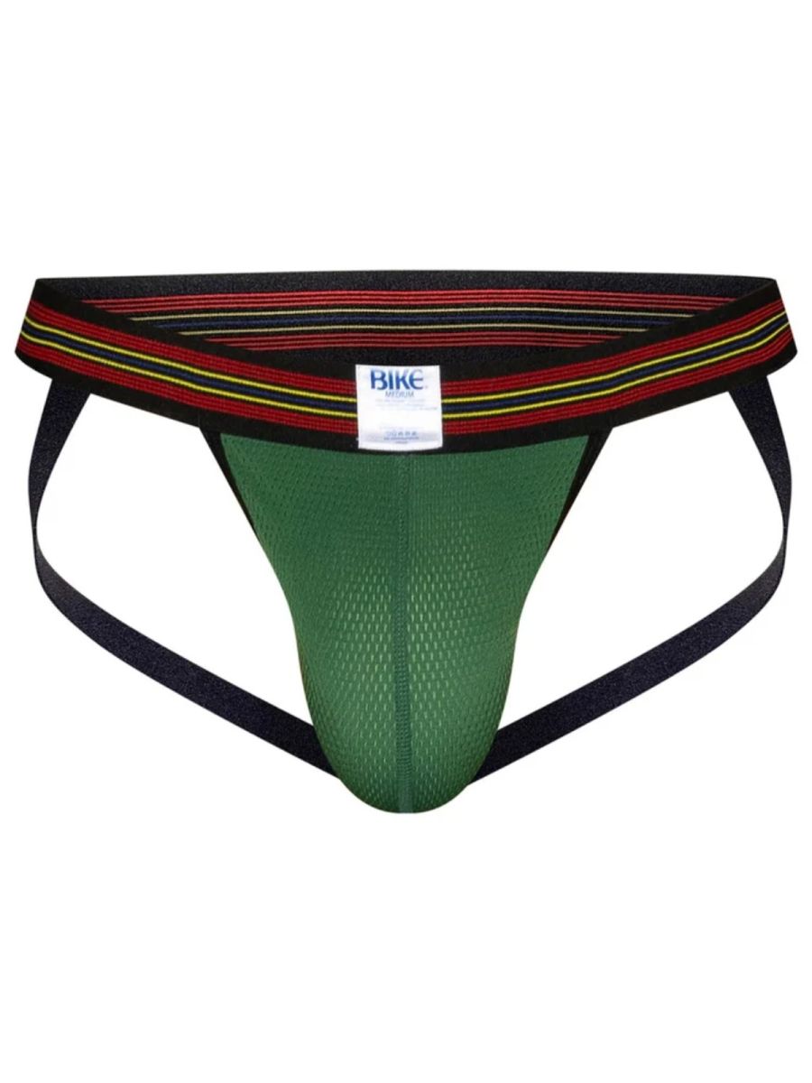 BIKE Athletic BAS305 Mens Mesh Athletic Performance Jockstrap Green Plus Sizes
