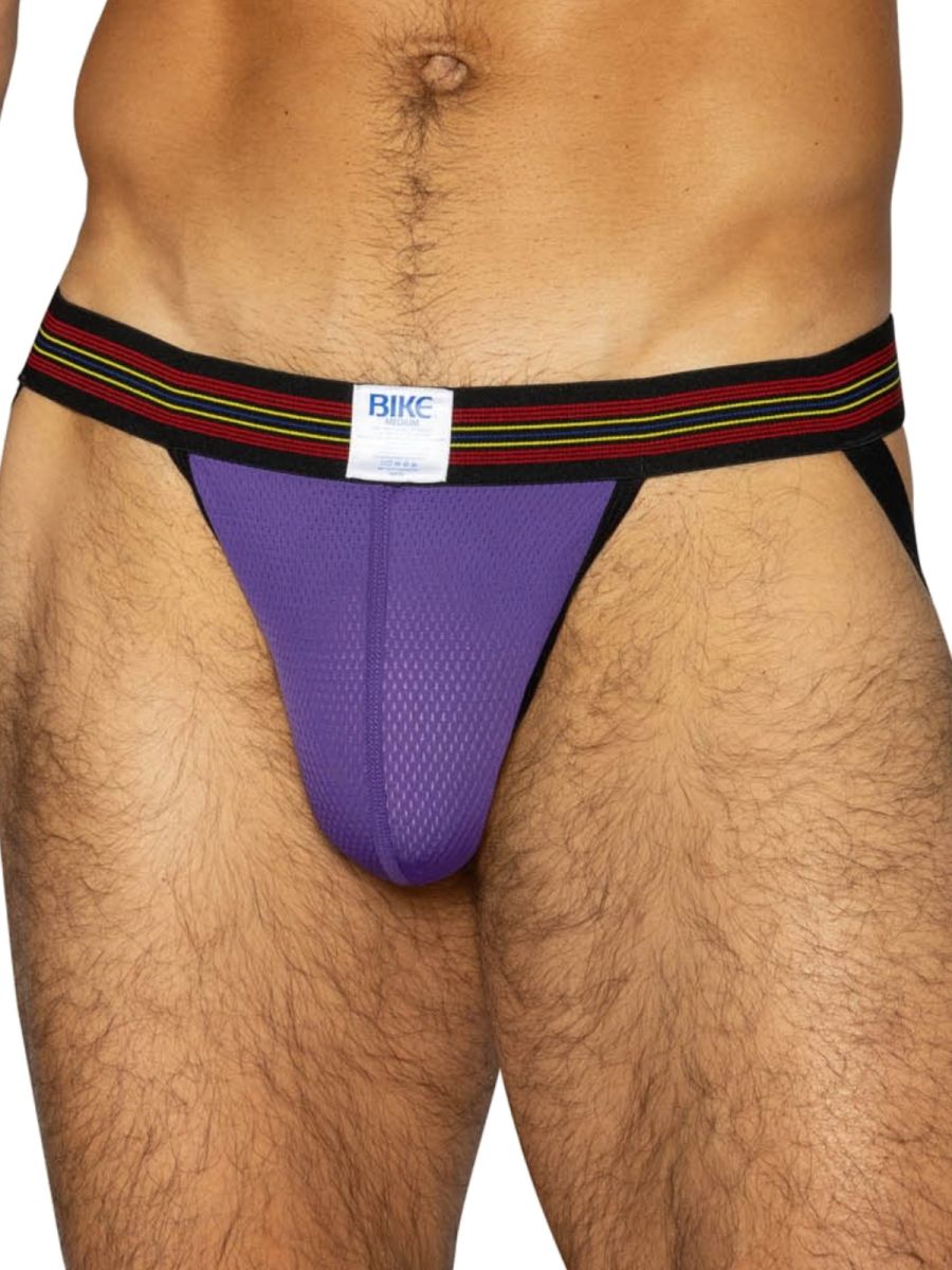BIKE Athletic BAS305 Mens Mesh Athletic Performance Jockstrap Purple Plus Sizes