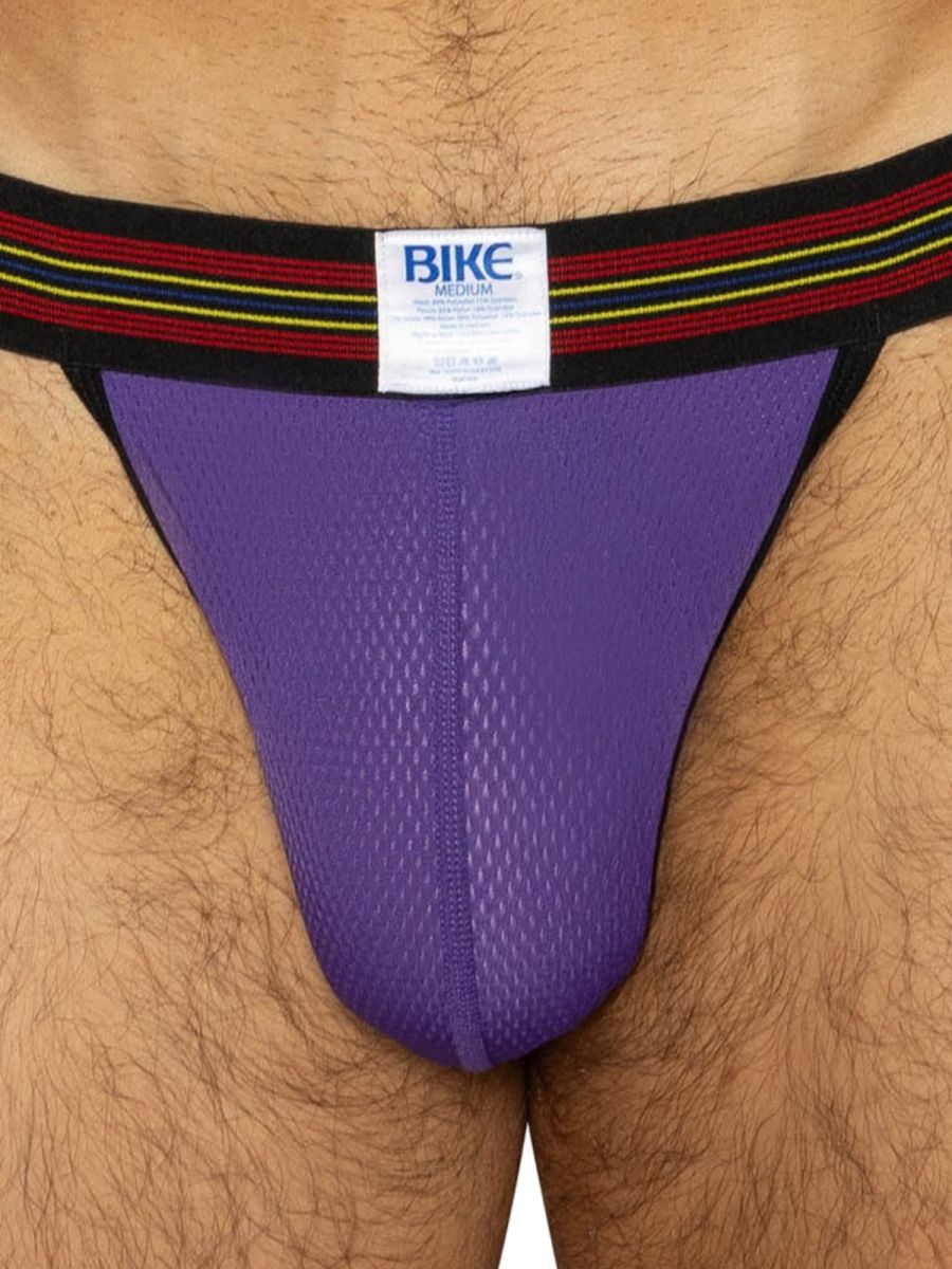 BIKE Athletic BAS305 Mens Mesh Athletic Performance Jockstrap Purple Plus Sizes