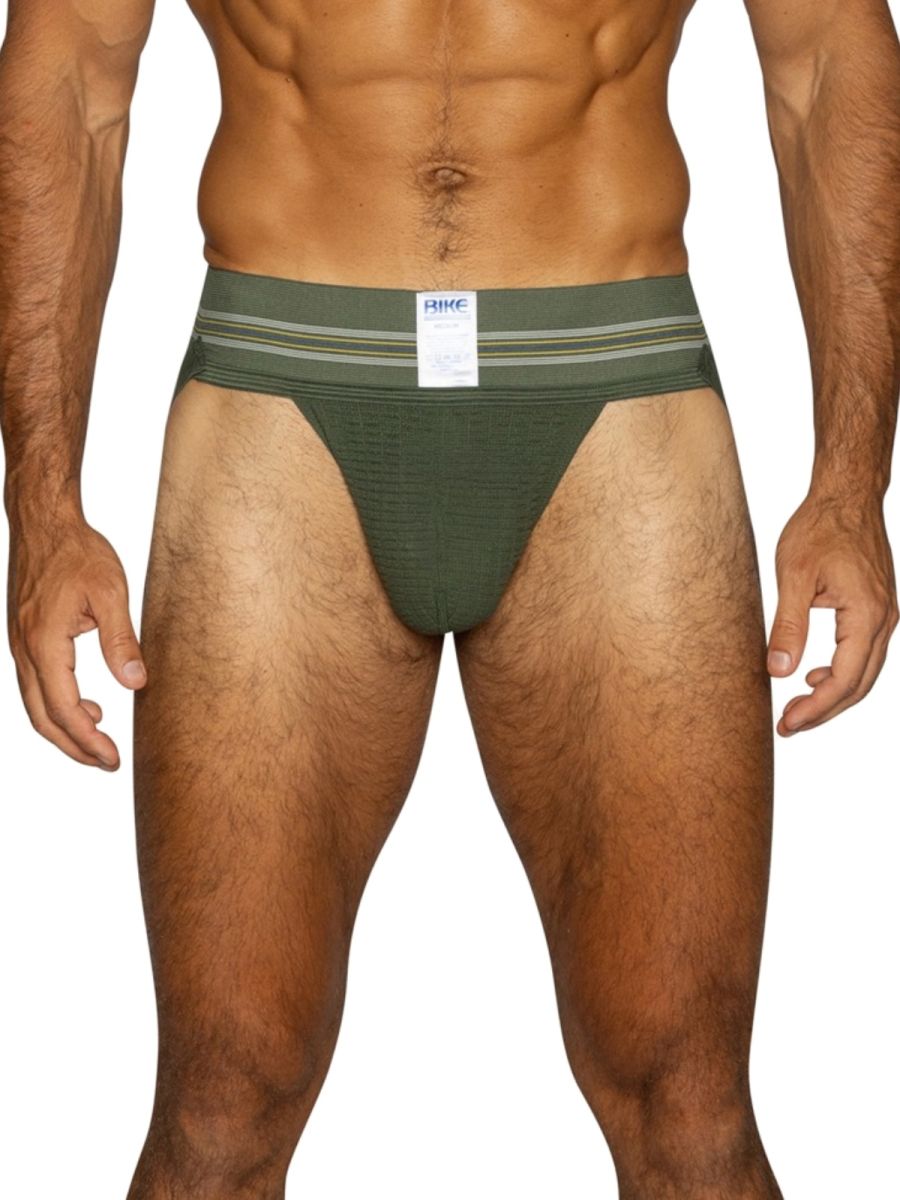 BIKE Athletic BAS306 Original Number 10 Jockstrap Performance Underwear Olive Green Plus Sizes