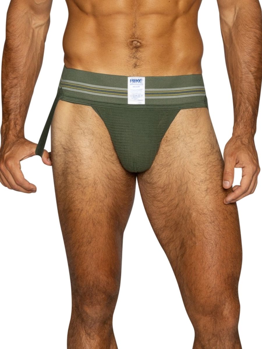 BIKE Athletic BAS306 Original Number 10 Jockstrap Performance Underwear Olive Green Plus Sizes
