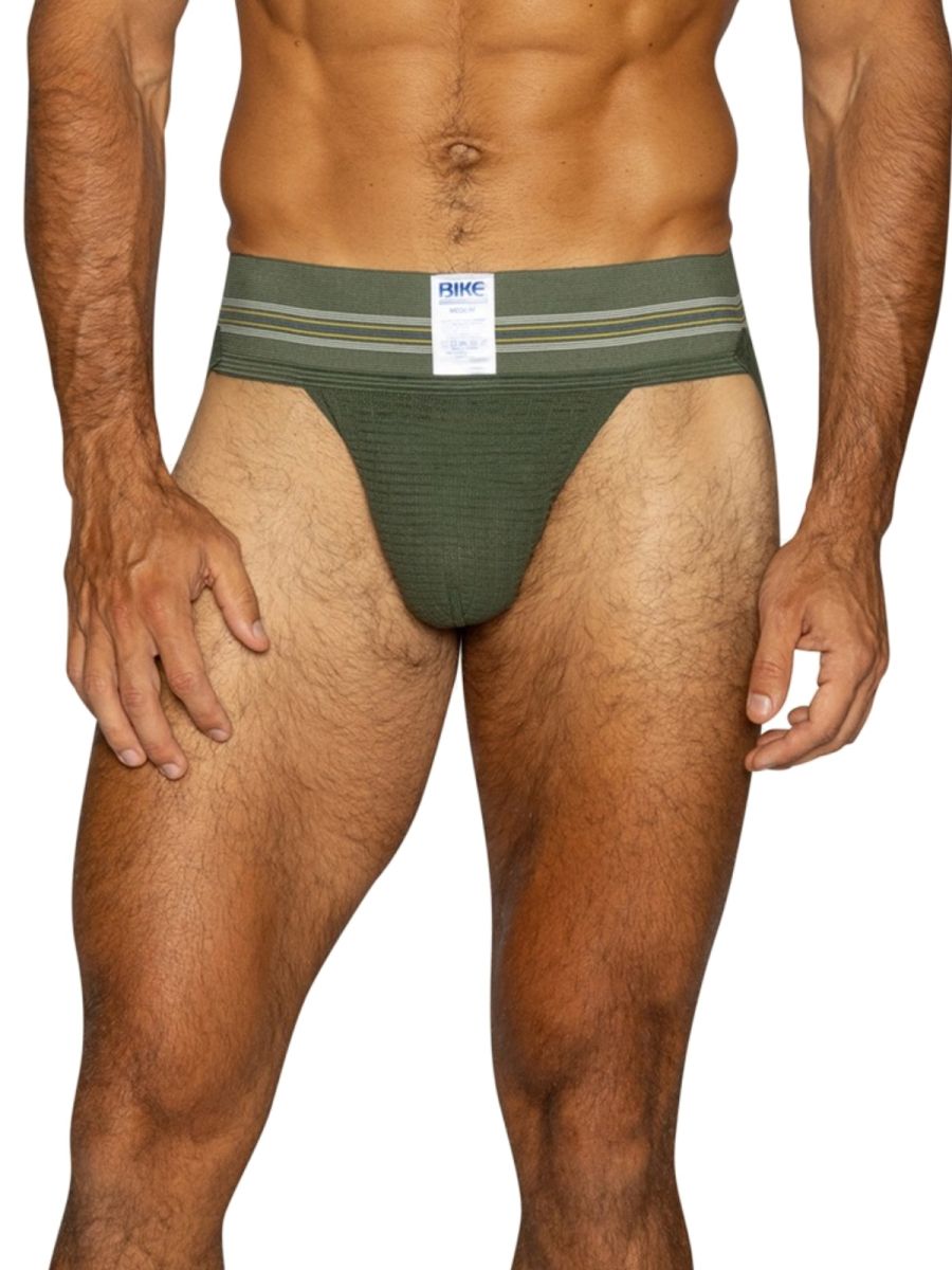 BIKE Athletic BAS306 Original Number 10 Jockstrap Performance Underwear Olive Green Plus Sizes