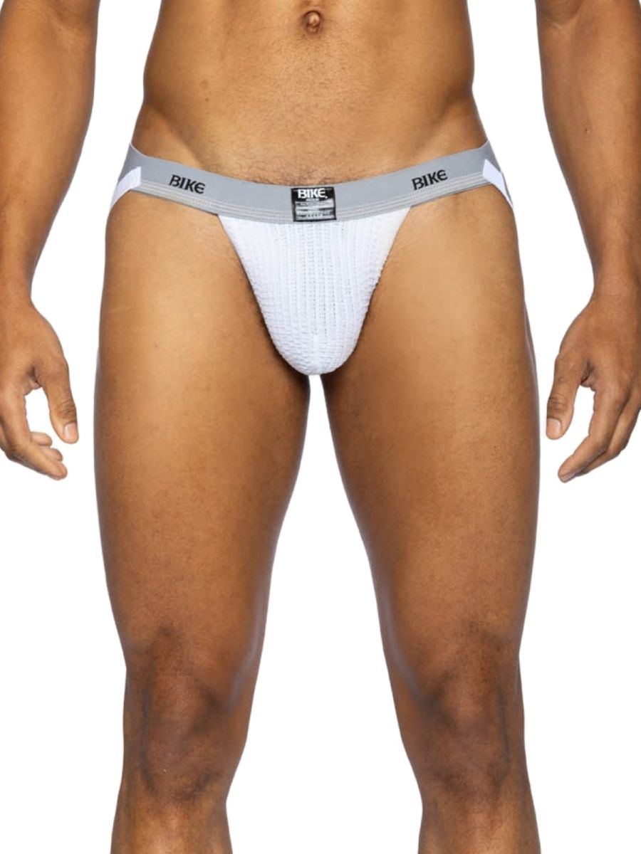 BIKE Athletic BAS308 Mens Athletic Performance Swimmer Jockstrap White Plus Sizes
