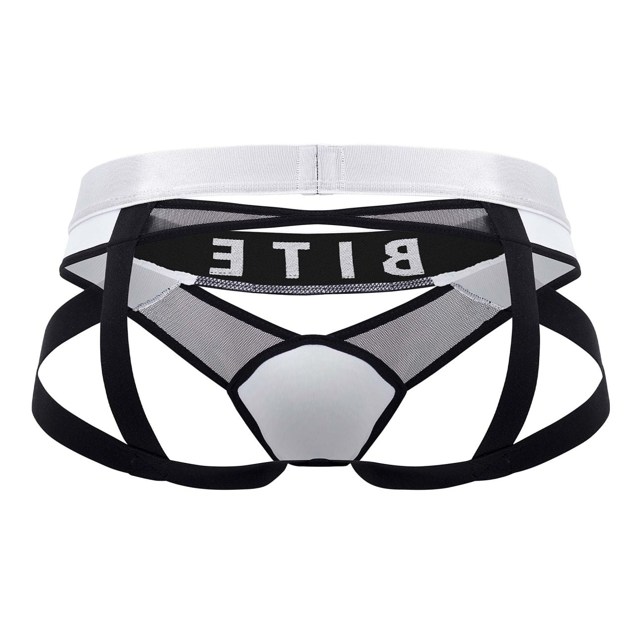 BiteWear BW2023108 Tuxedo Banana Jockstrap White Black