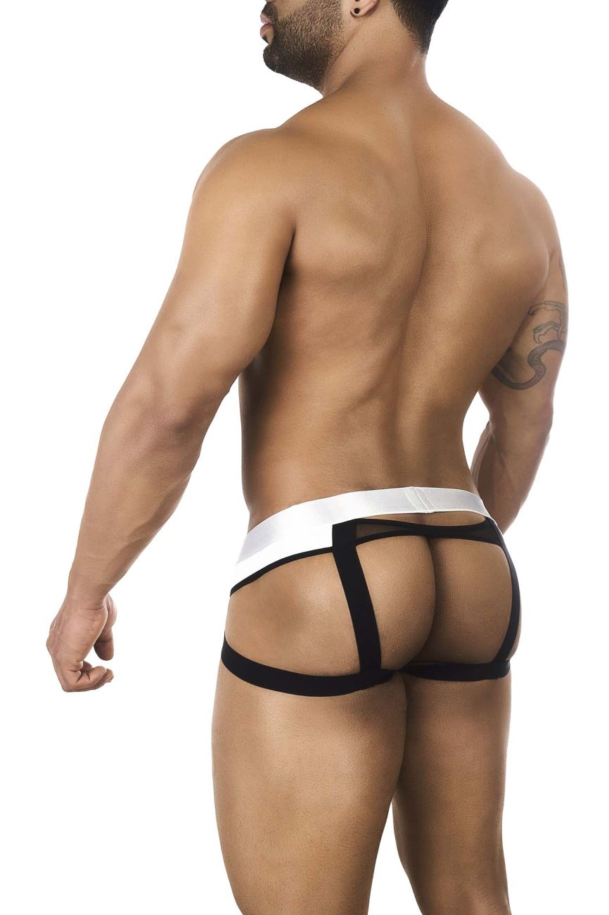 BiteWear BW2023108 Tuxedo Banana Jockstrap White Black