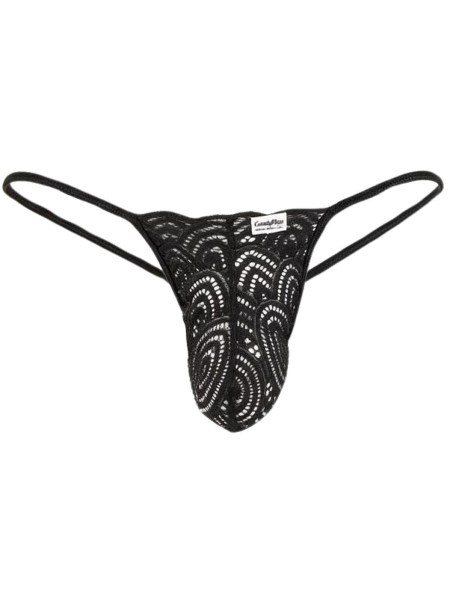 CandyMan 95000 Mens Seductive Lace Thongs Black