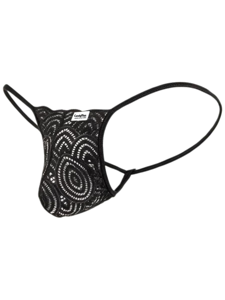 CandyMan 95000 Mens Seductive Lace Thongs Black