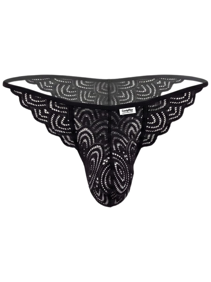 CandyMan 95002 Mens Sexy Seductive Lace Briefs Black