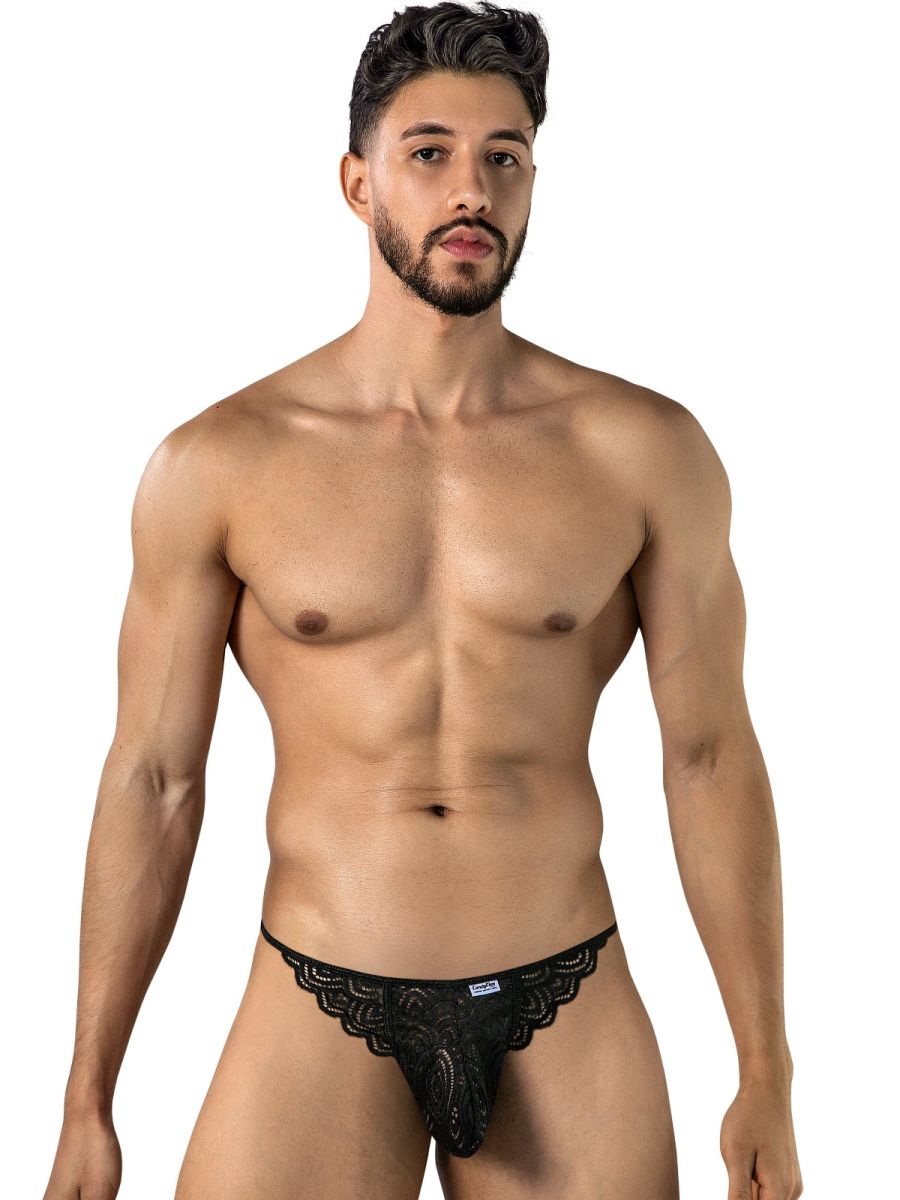 CandyMan 95002 Mens Sexy Seductive Lace Briefs Black