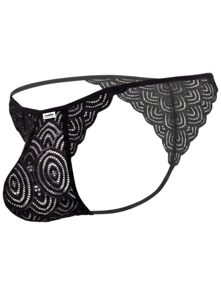 CandyMan 95002 Mens Sexy Seductive Lace Briefs Black