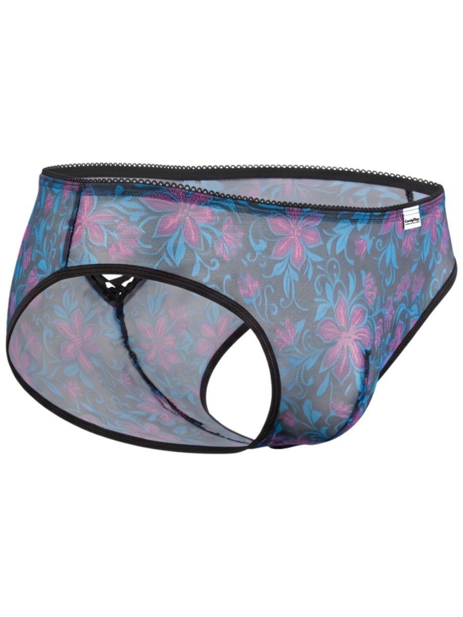 CandyMan 95005 Mens Printed Floral Mesh Briefs Blue