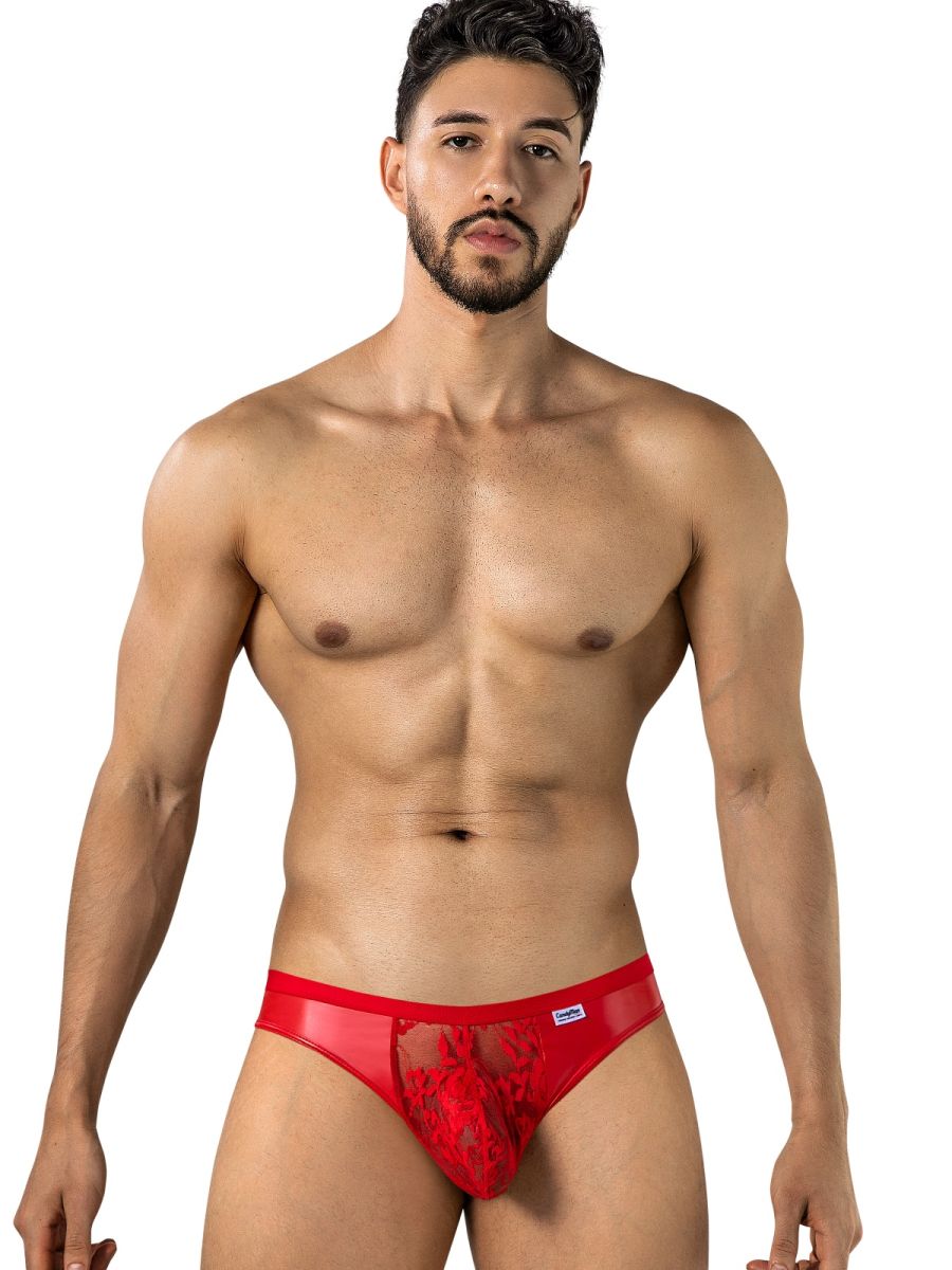 CandyMan 95009 Mens Intimate Sheer Lace Thongs Black