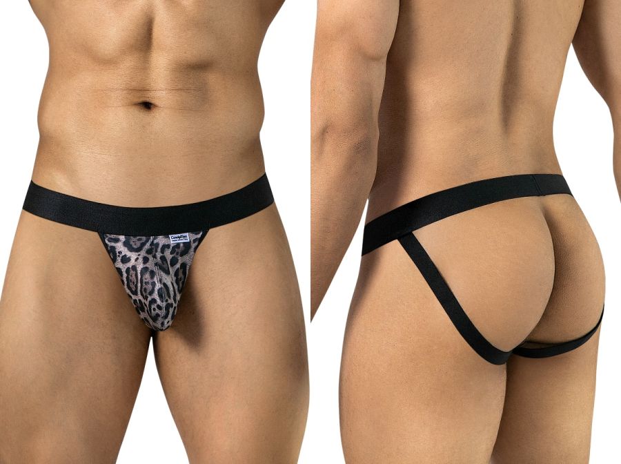 CandyMan 95010 Mens Microfiber Unleash Your Untamed Side Jockstrap Leopard Print