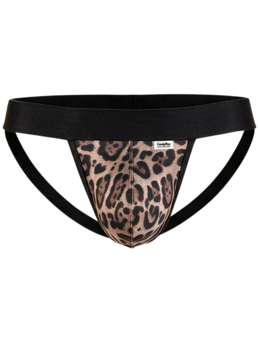 CandyMan 95010 Mens Microfiber Unleash Your Untamed Side Jockstrap Leopard Print
