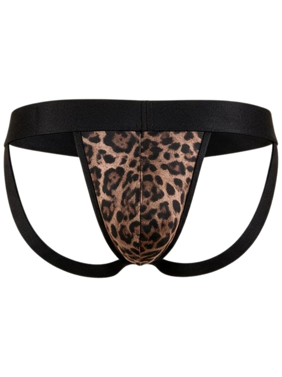 CandyMan 95010 Mens Microfiber Unleash Your Untamed Side Jockstrap Leopard Print