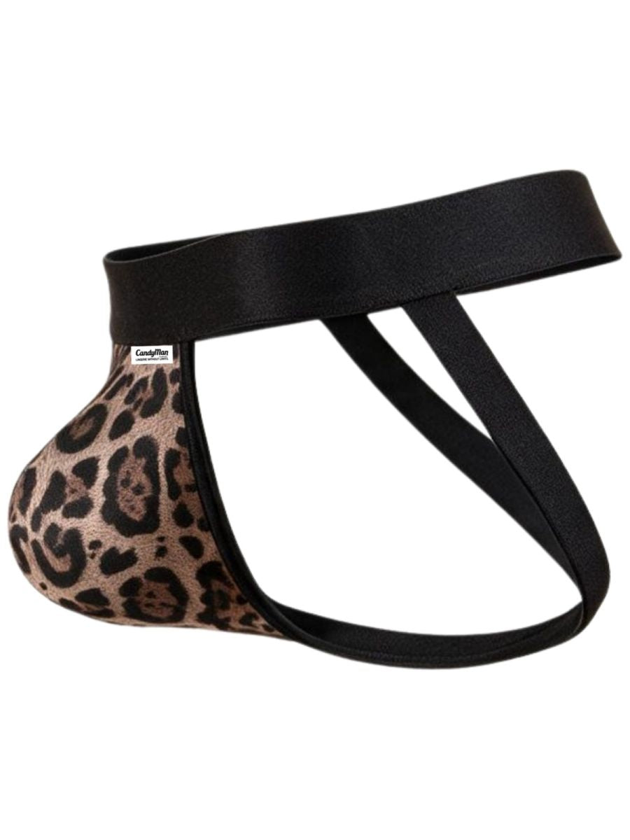CandyMan 95010 Mens Microfiber Unleash Your Untamed Side Jockstrap Leopard Print