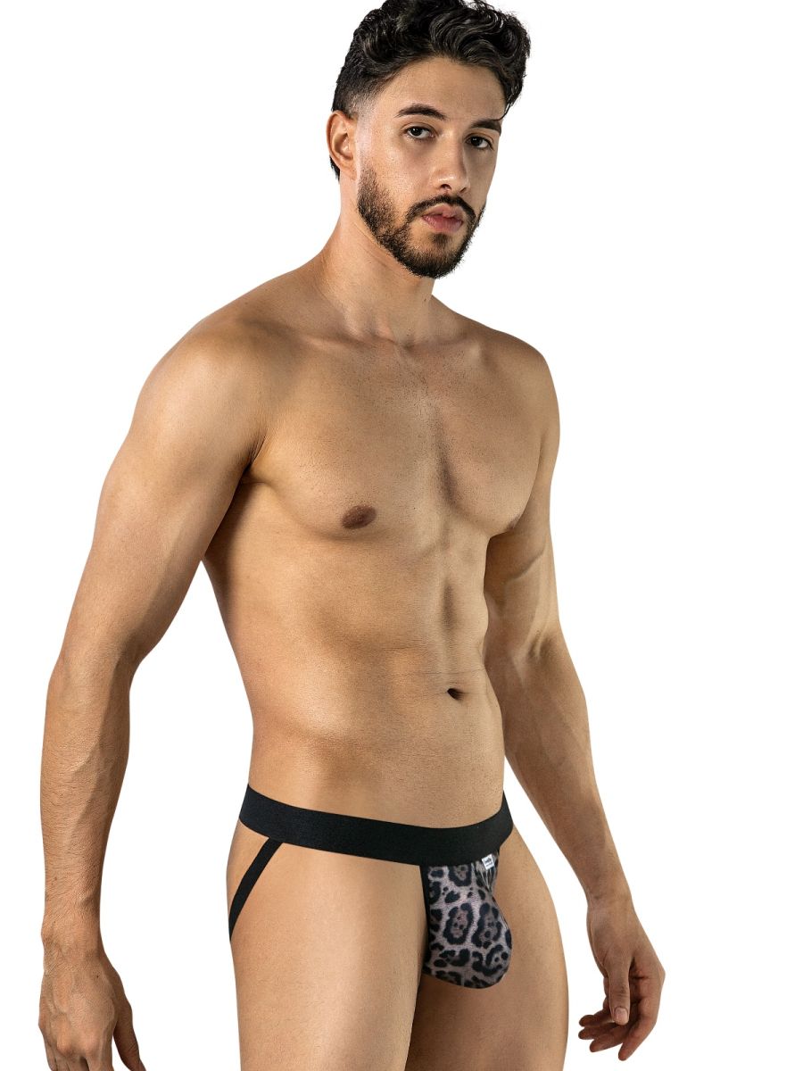 CandyMan 95010 Mens Microfiber Unleash Your Untamed Side Jockstrap Leopard Print