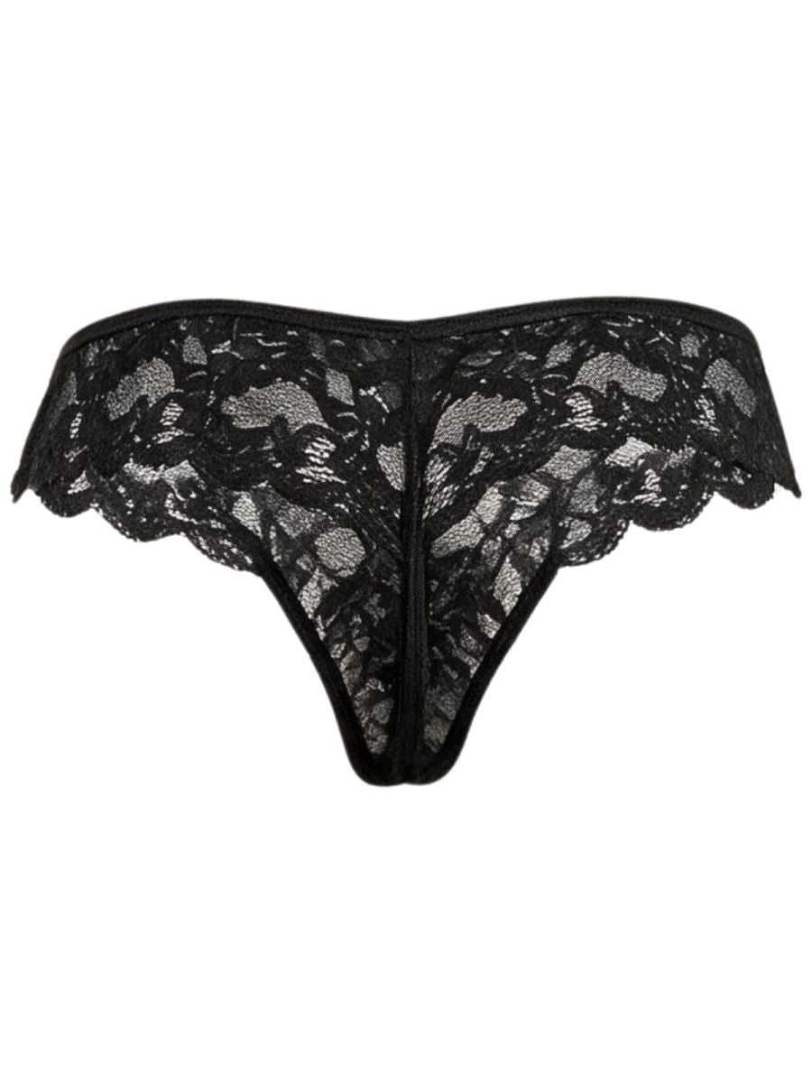 CandyMan 95019 Mens Sexy Floral Lace Thongs Black