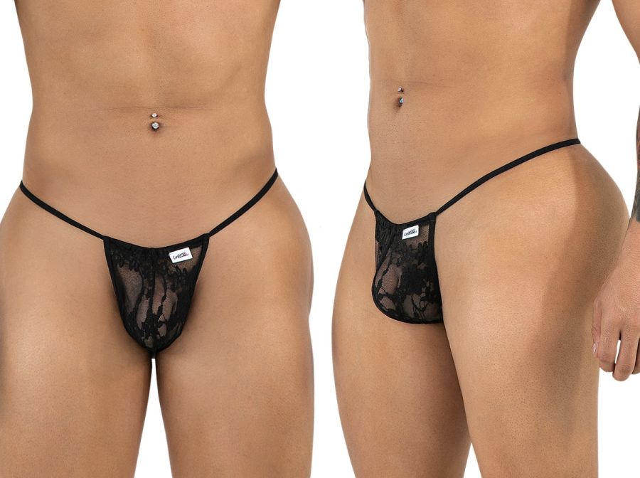 CandyMan 9586 Mens Sexy G-string Thong Black Lace