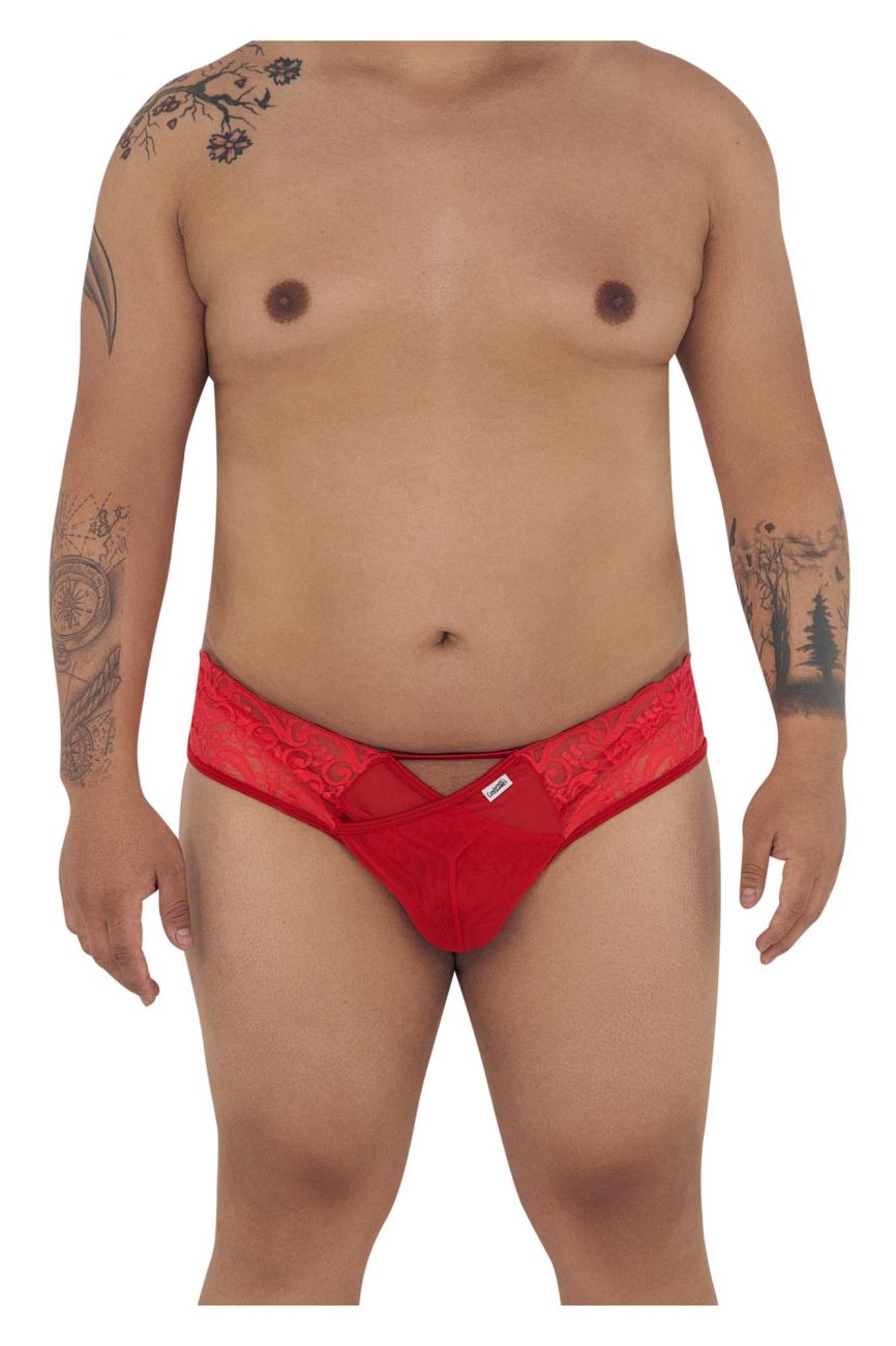 JCSTK - CandyMan 99232X Sexy Lace Jockstrap Red Plus Sizes