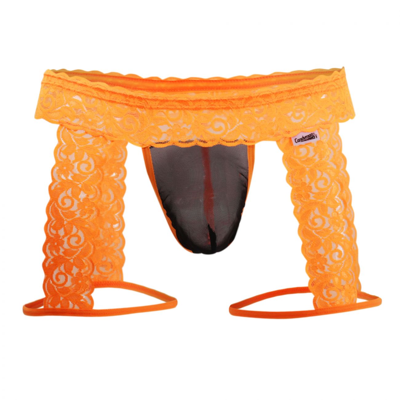 JCSTK - CandyMan 99369X Lace Thongs Hot Orange Plus Sizes