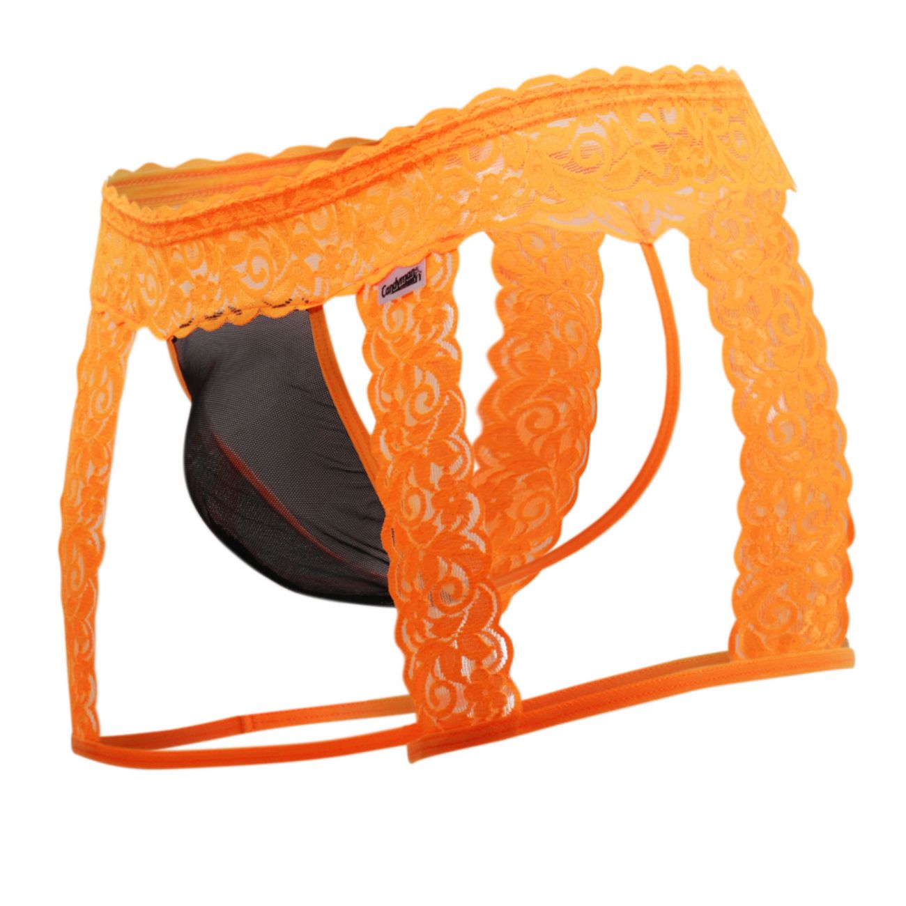 JCSTK - CandyMan 99369X Lace Thongs Hot Orange Plus Sizes