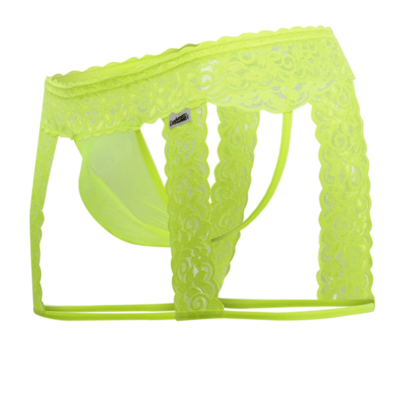 JCSTK - CandyMan 99369X Lace Thongs Hot Yellow Plus Sizes