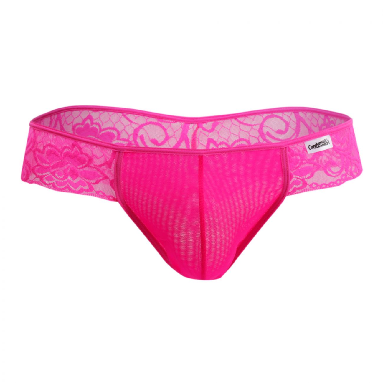 JCSTK - CandyMan 99392X Lace Thongs Hot Pink Plus Sizes