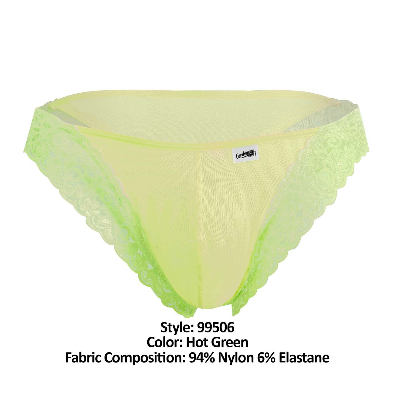 JCSTK - CandyMan 99506 Mesh-Lace Thongs Hot Green