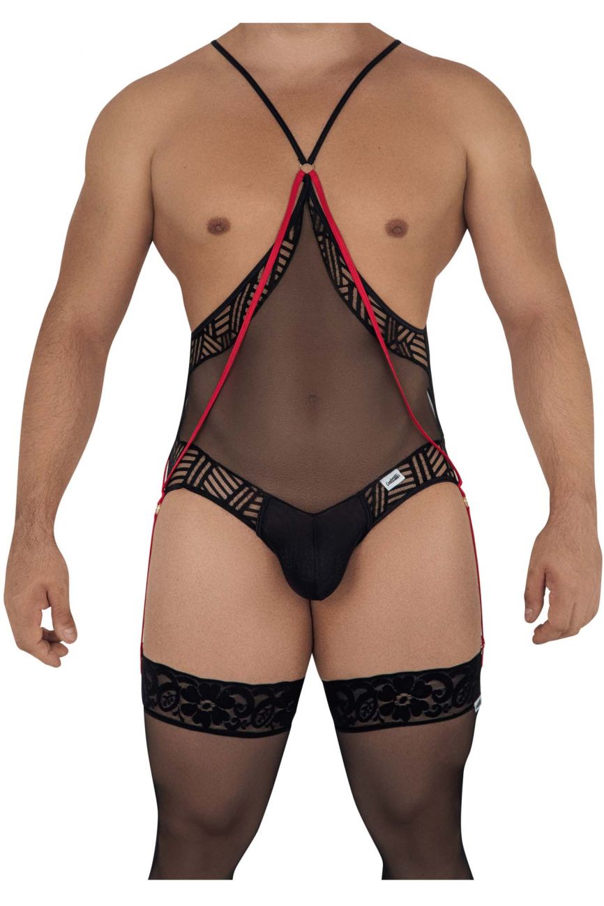 JCSTK - CandyMan 99585 Mesh-Lace Bodysuit Black