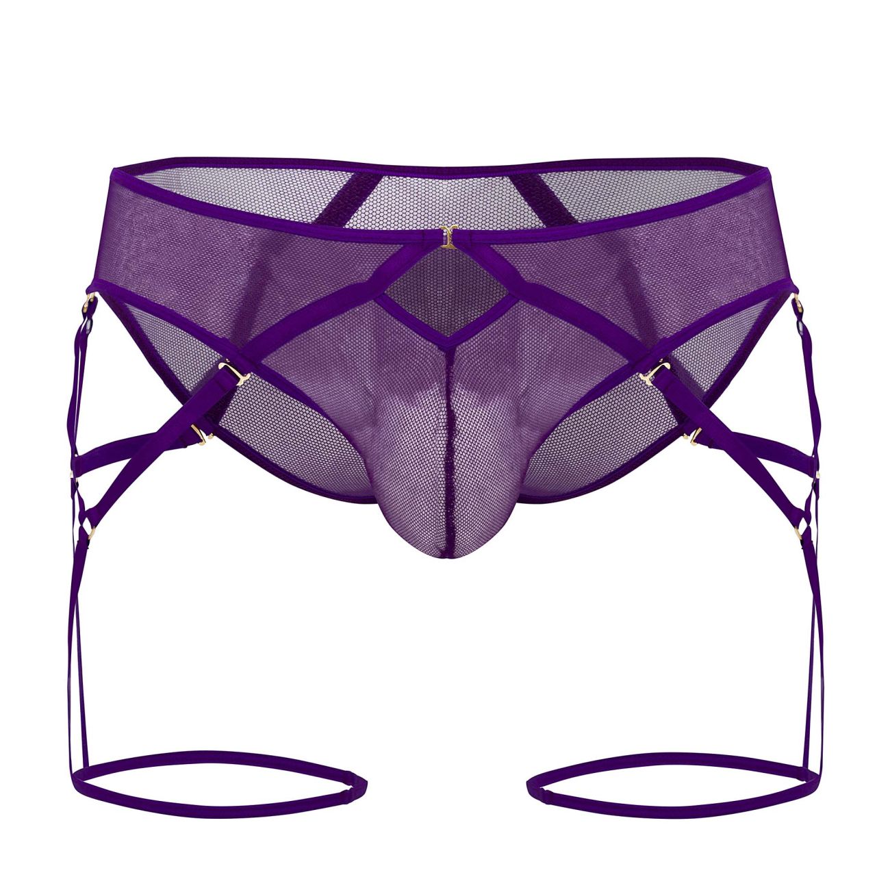 CandyMan 99625 Mesh Mens Garter Briefs Purple