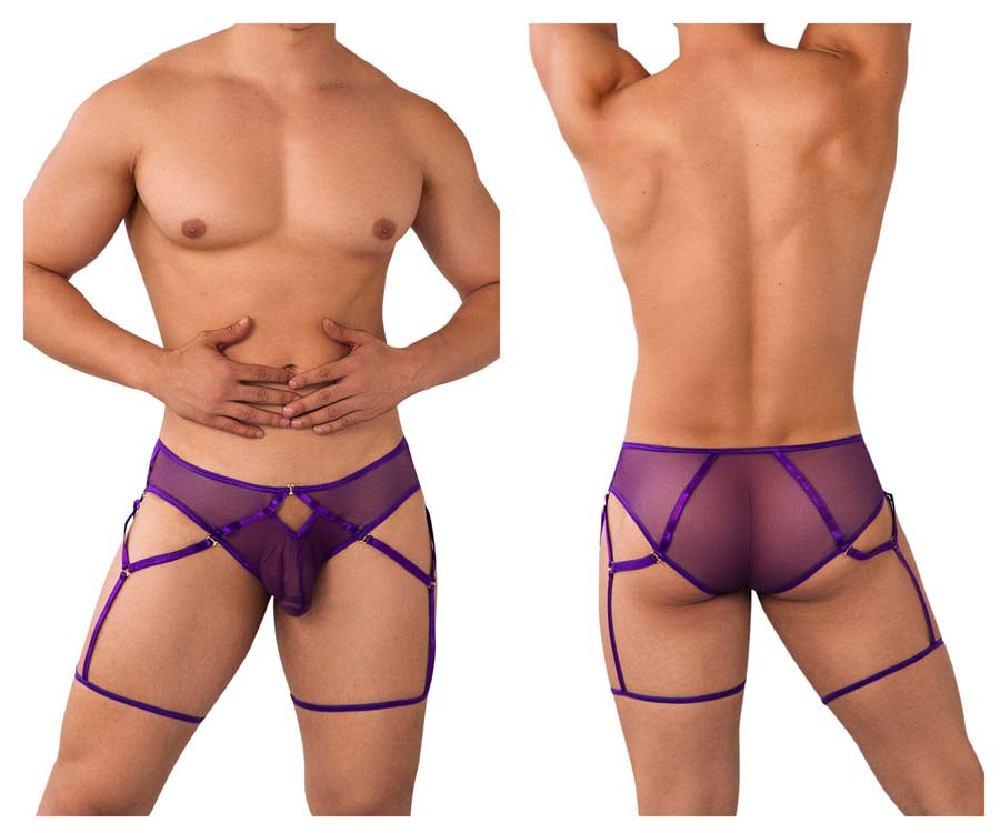 CandyMan 99625 Mesh Mens Garter Briefs Purple