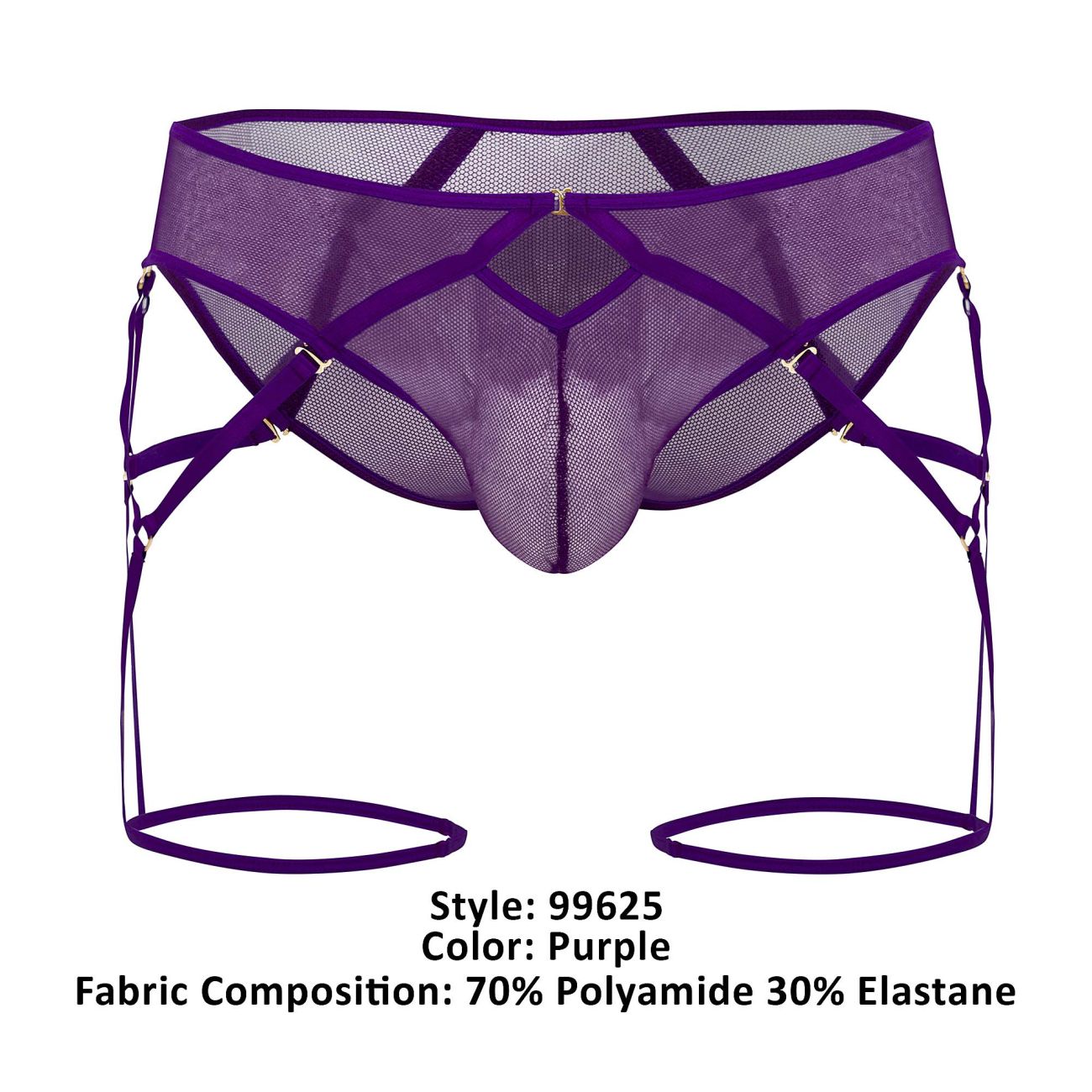 CandyMan 99625 Mesh Mens Garter Briefs Purple