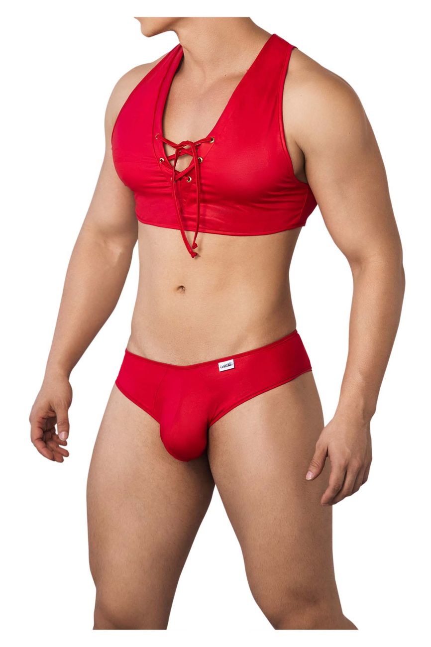 JCSTK - CandyMan 99628 Playful Top and Brief Set Red