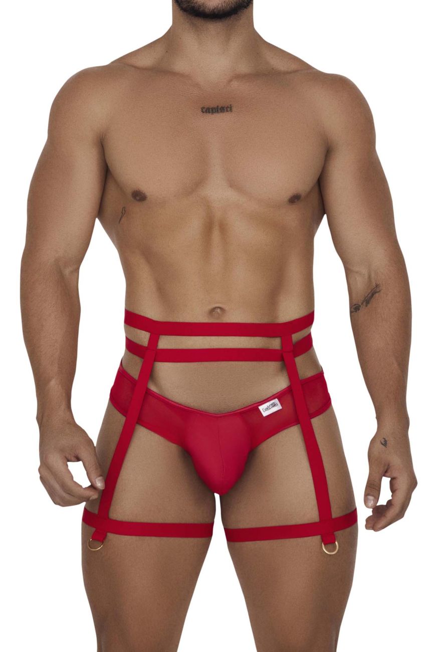 JCSTK - CandyMan 99677 Garter Thongs Two Piece Set Red