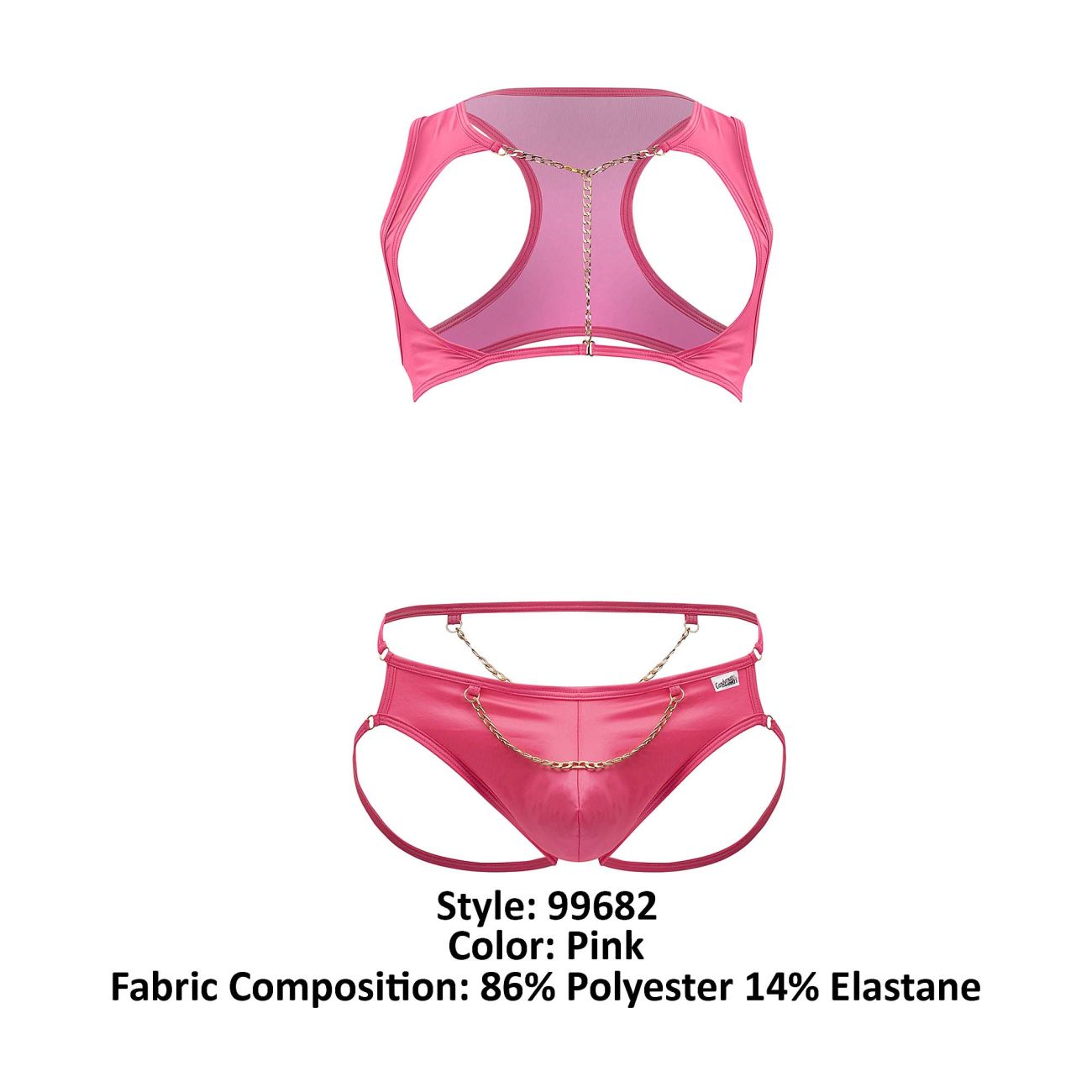 JCSTK - CandyMan 99682 Harness Jock Two Piece Set Pink