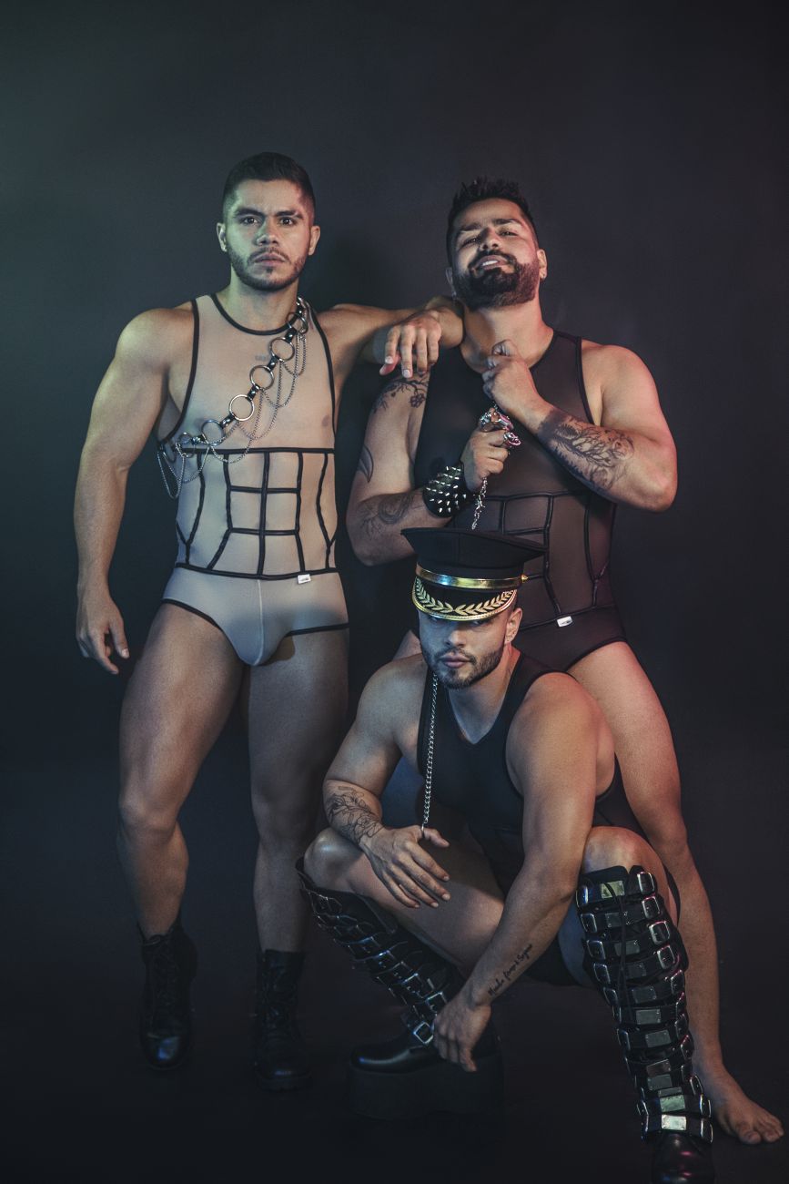 JCSTK - CandyMan 99683X Tulle Bodysuit Black Plus Sizes