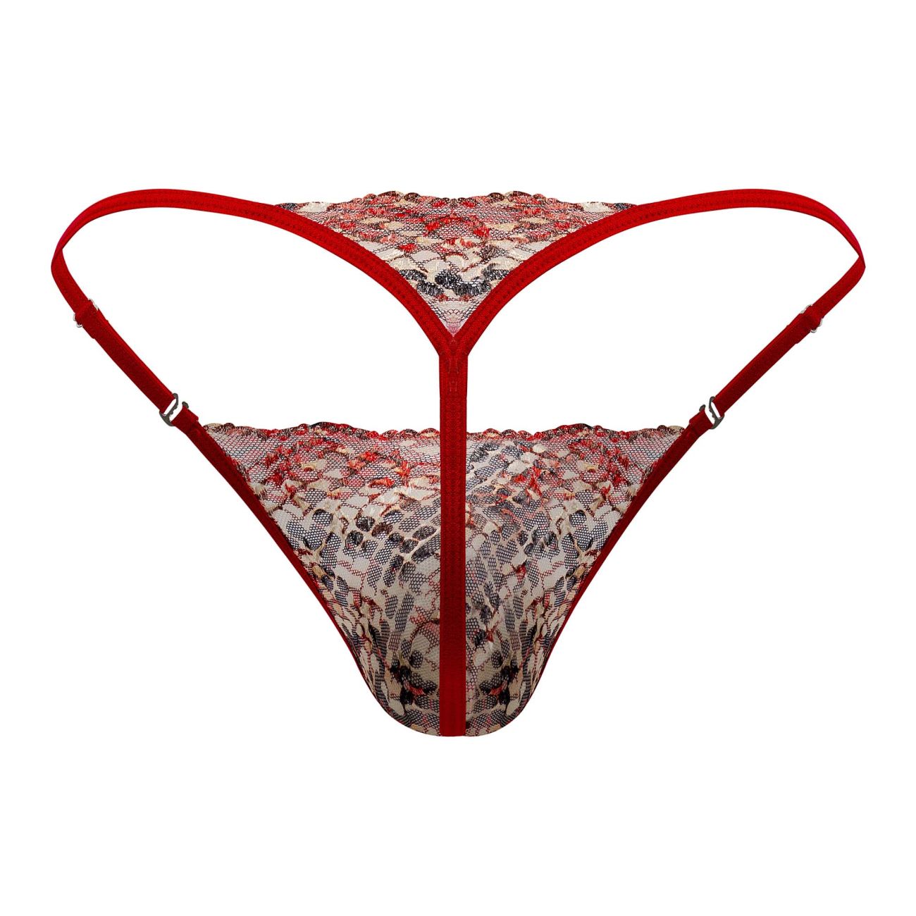 CandyMan 99685 Lace Thongs Red Print