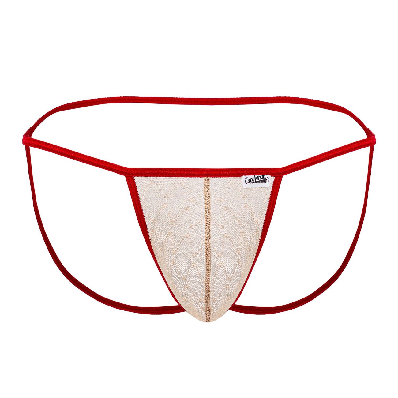 CandyMan 99709 Micro Lace Jockstrap Beige-Red