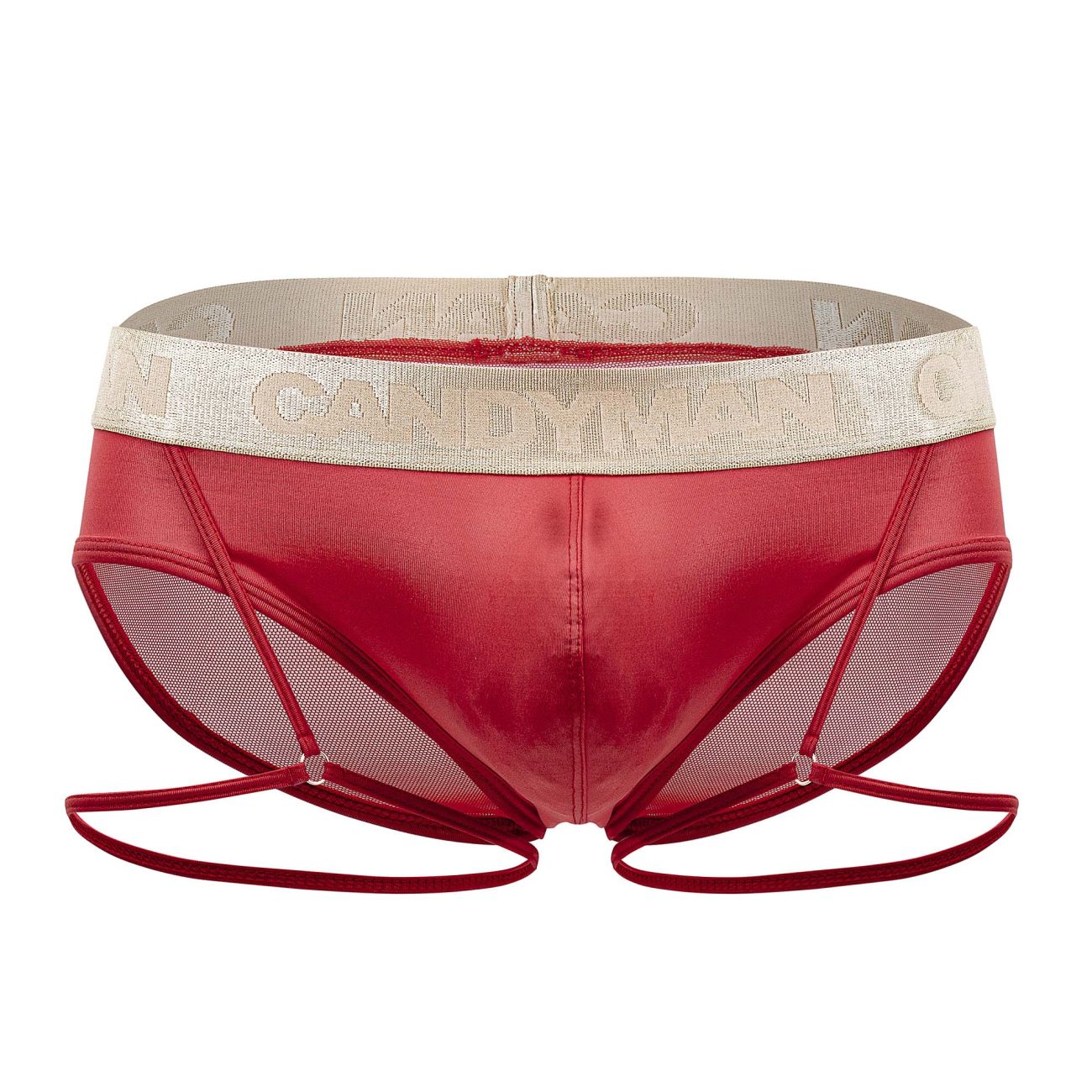 CandyMan 99722 Garter Mesh Briefs Red