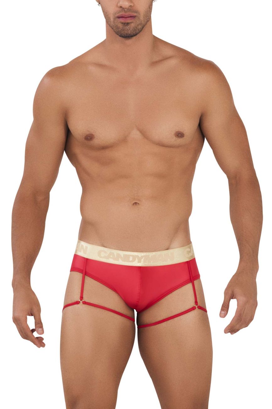 CandyMan 99722 Garter Mesh Briefs Red