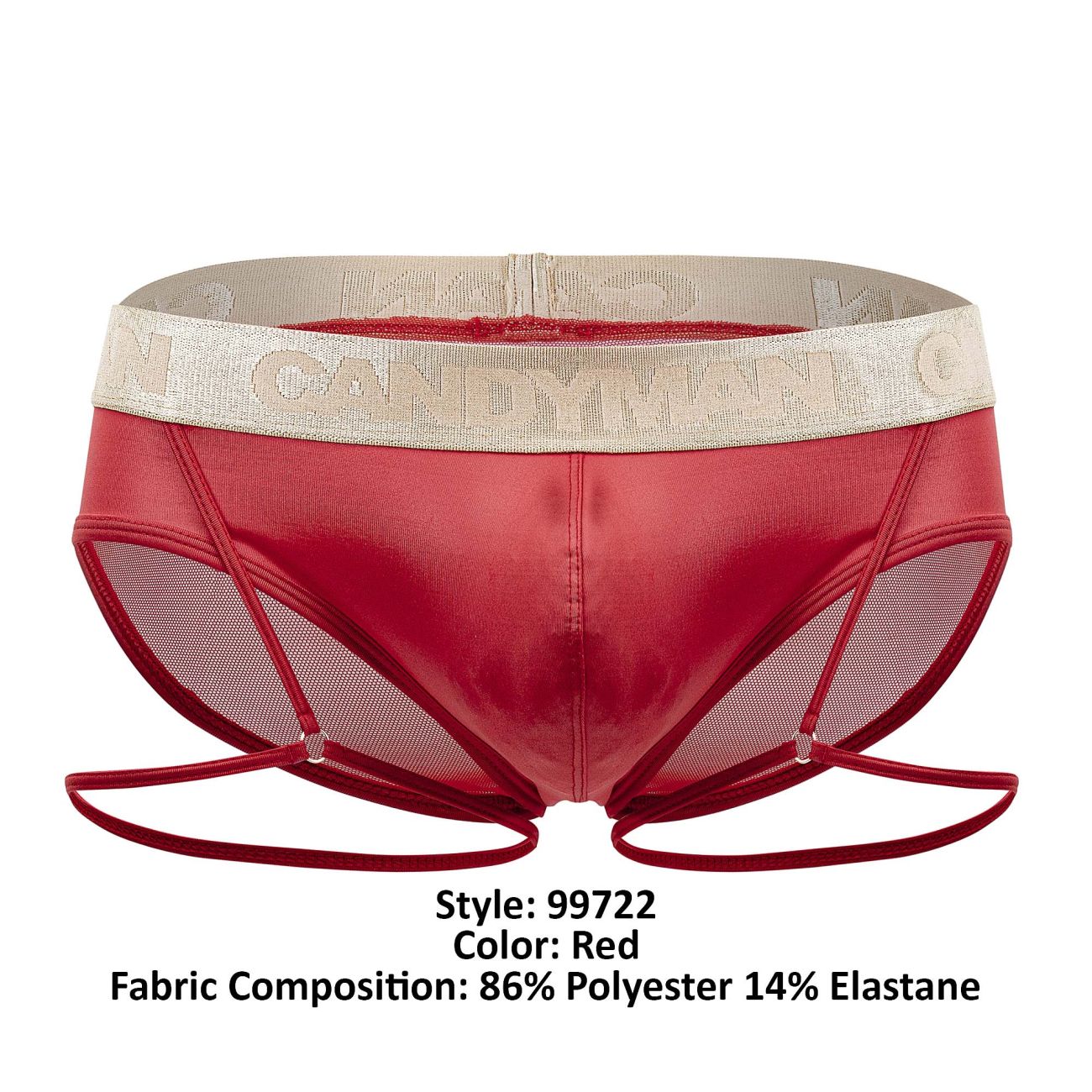 CandyMan 99722 Garter Mesh Briefs Red