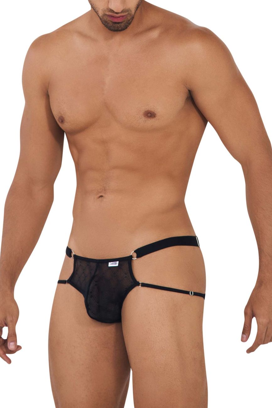 CandyMan 99730 Lace Jockstrap Black