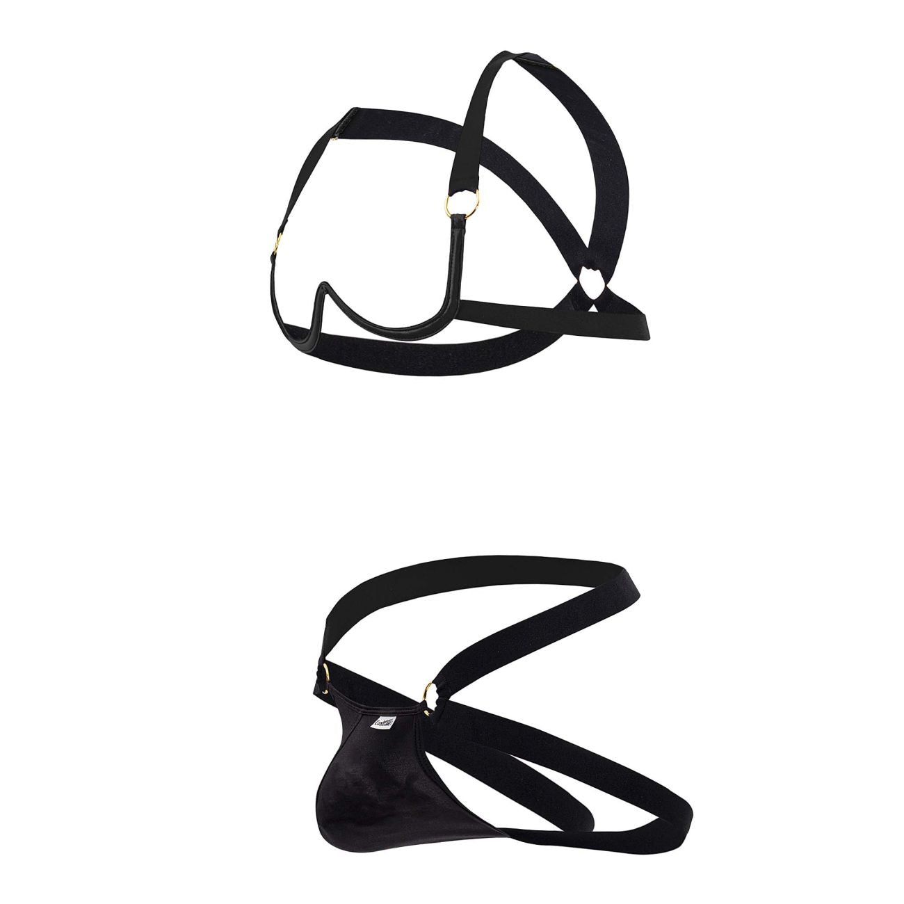 JCSTK - CandyMan 99731 Harness-Bra Two Piece Set Black