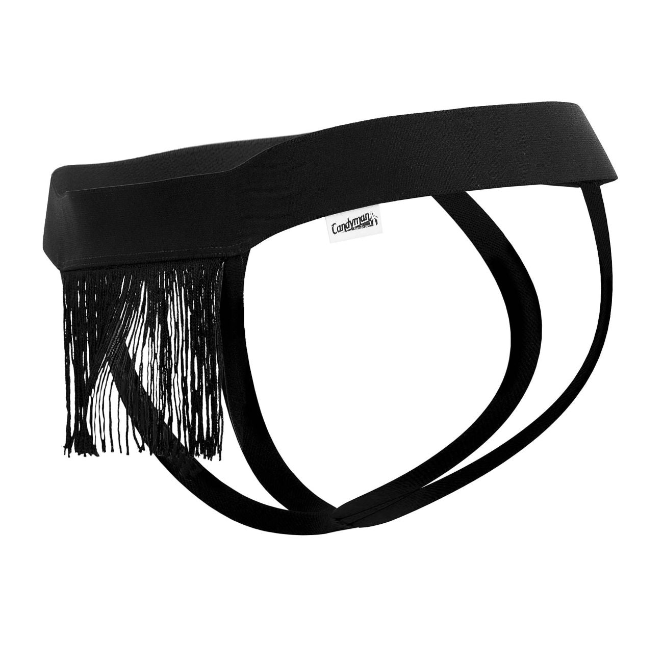 JCSTK - CandyMan 99755 Fringe Open Front Thongs Black