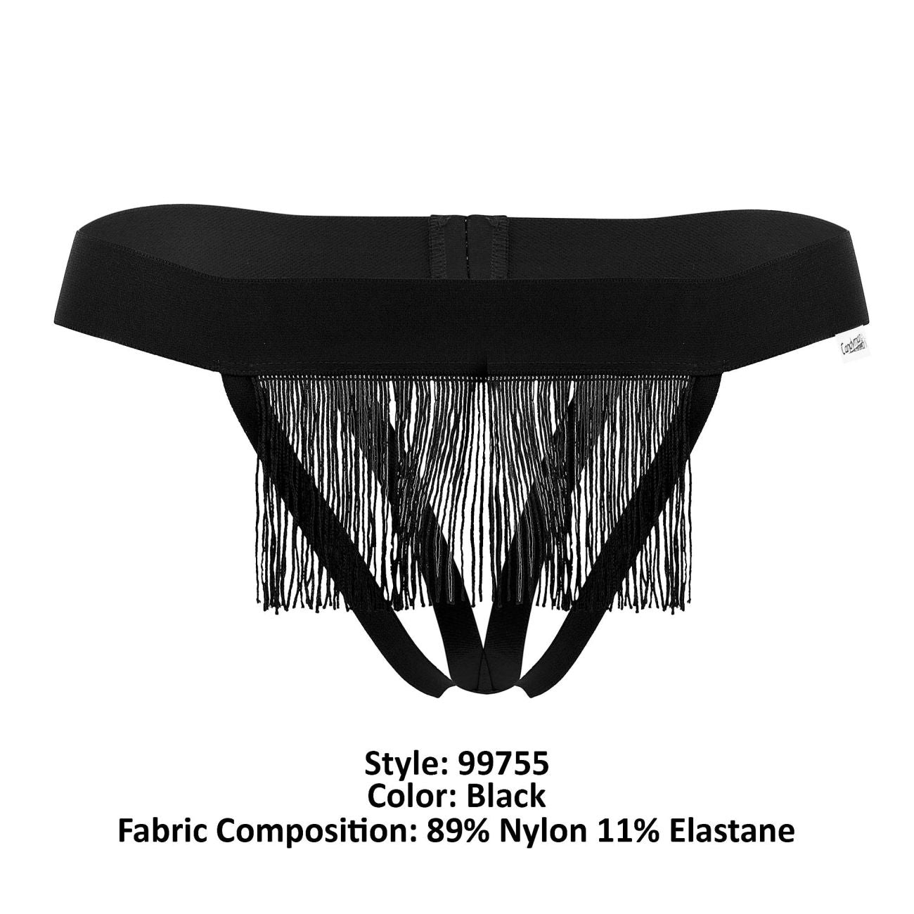 JCSTK - CandyMan 99755 Fringe Open Front Thongs Black