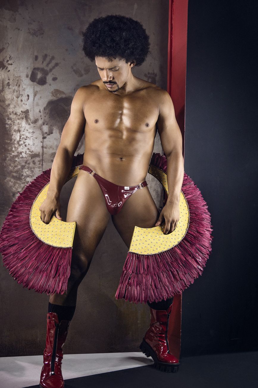 CandyMan 99819 Dom Thongs with Chains Gloss Wine