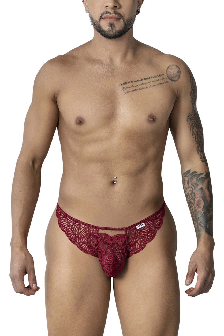 CandyMan 99910 Mens Sexy Lace Thongs Burgundy