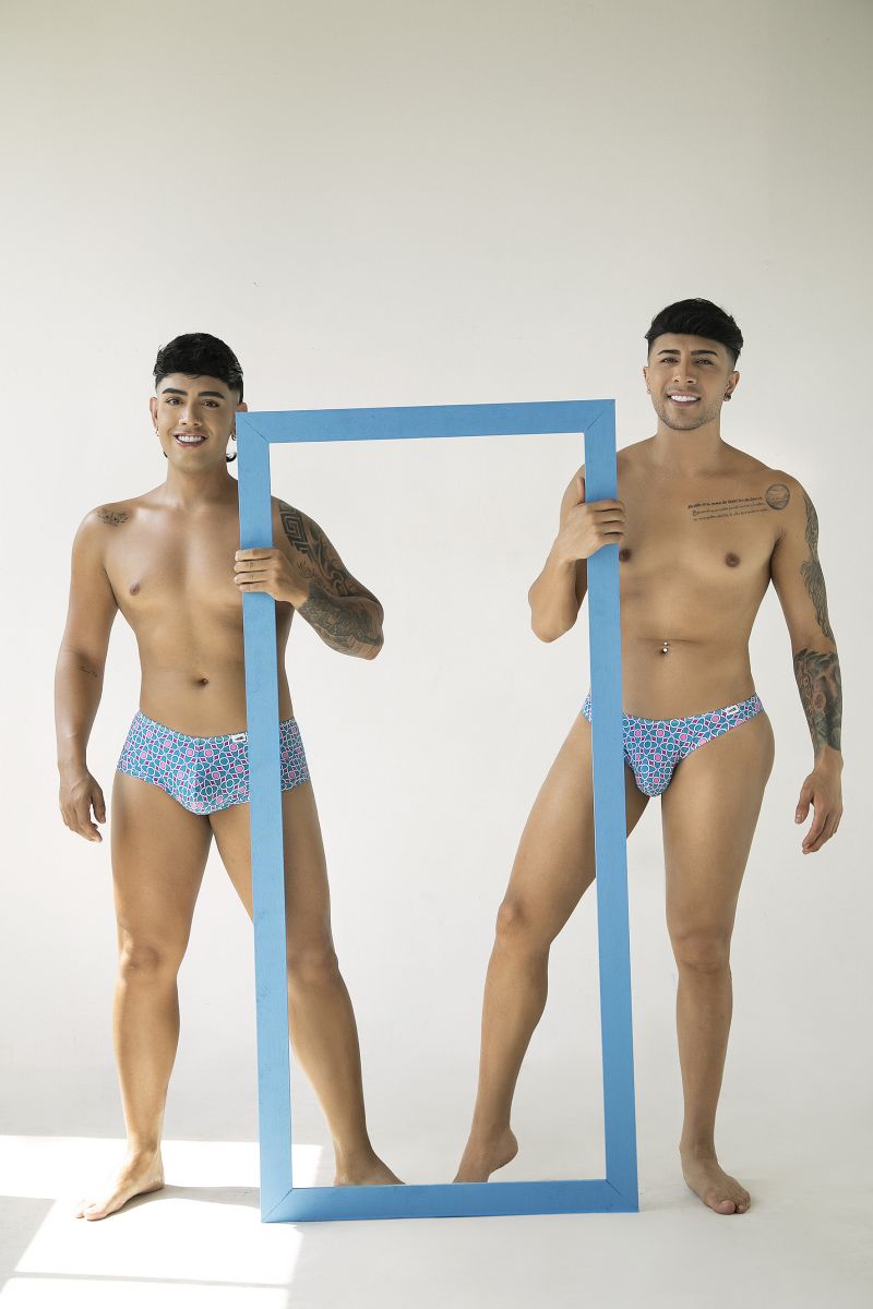CandyMan 99922 Mens Holiday Low Rise Trunks Boxer Briefs Printed Blue